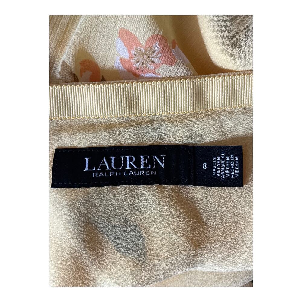 Lauren Ralph Lauren skirt floral ruffle trim georgette a line miniskirt size 8 - Picture 3 of 5